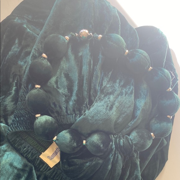 Samantha Pleet Green Velvet Jumpsuit (Size 4) - Picture 8 of 10